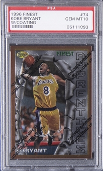 1996/97 Finest #74 Kobe Bryant Rookie Card (With Coating) - PSA GEM MT 10